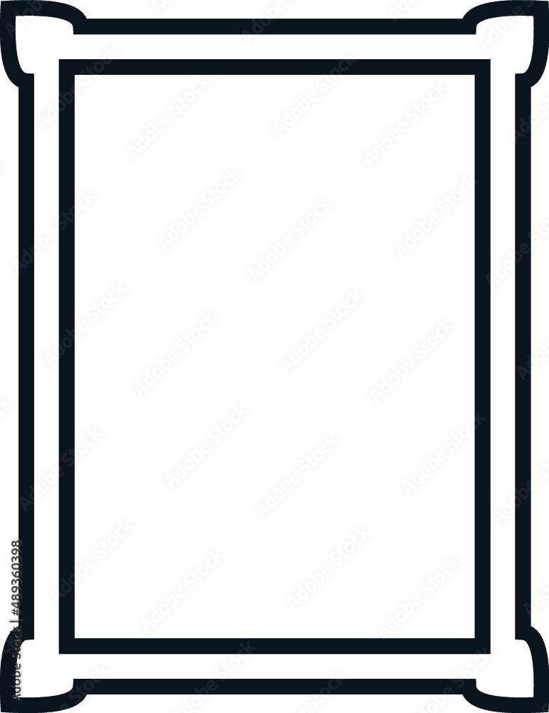 Vector border frame. Background or book page. Simple rectangular billboard, poster, plaque, signboard, sticker, or label Vector border frame. Background or book page. Simple rectangular billboard, poster, plaque, signboard, sticker, or label