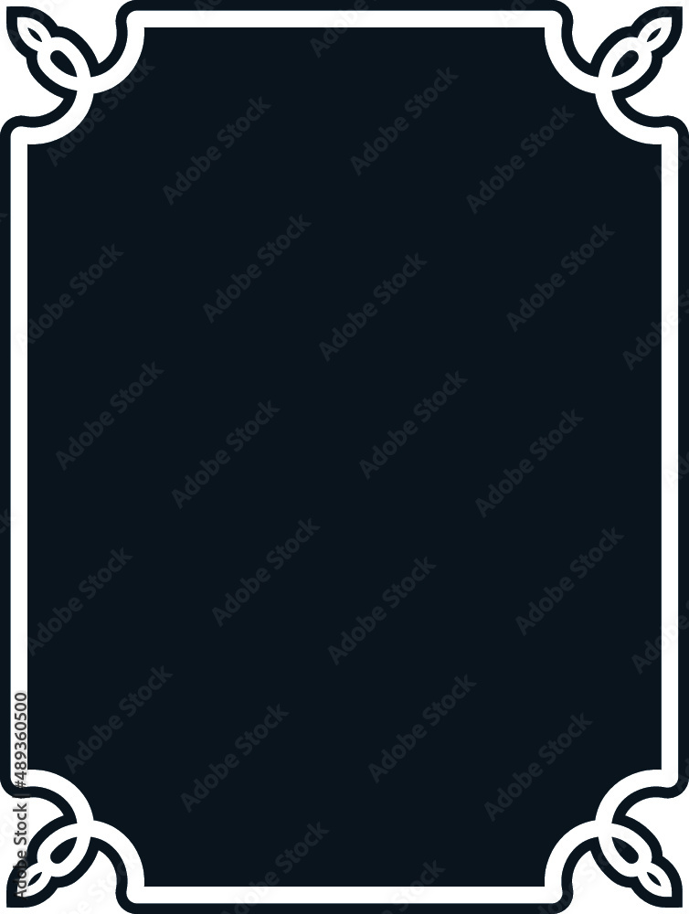 Vector black border frame. Background or book page. Simple rectangular billboard, poster, plaque, signboard, sticker, or label Vector black border frame. Background or book page. Simple rectangular billboard, poster, plaque, signboard, sticker, or label