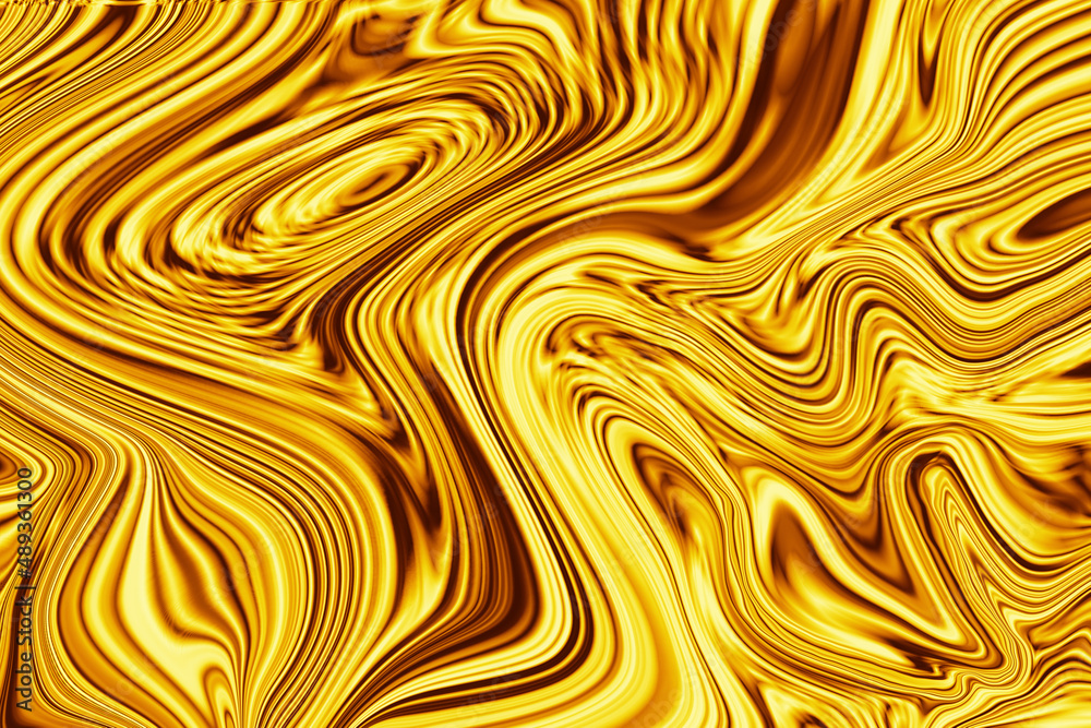 Abstract golden background with waves