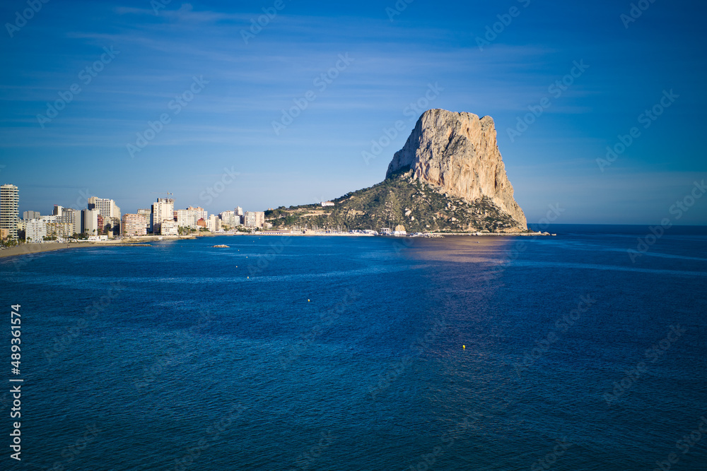 coast of Costa Blanca view of the Pennon de Ifach and the Mediterranean Sea