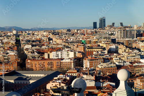 Panoramica, panoramic, paisaje, landscape, vista, view, skyline en la ciudad de Madrid, comunidad autonoma de Madrid, pais de España o Spain photo