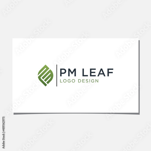 PM LEAF LOGO DESIGN VECTOR
