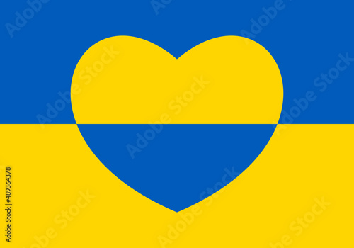 Ukraine flag icon in the shape of heart. Abstract patriotic ukrainian flag with love symbol. Blue and yellow conceptual idea - with Ukraine in his heart. Support for the country during the occupation.