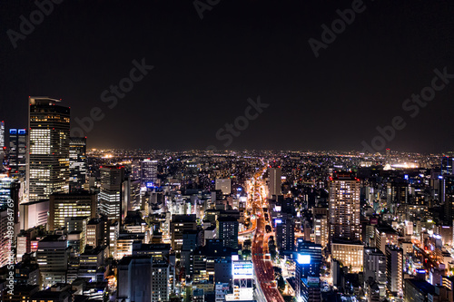 空撮　ヘリ　名古屋　都市　航空写真　夜景 © MCO