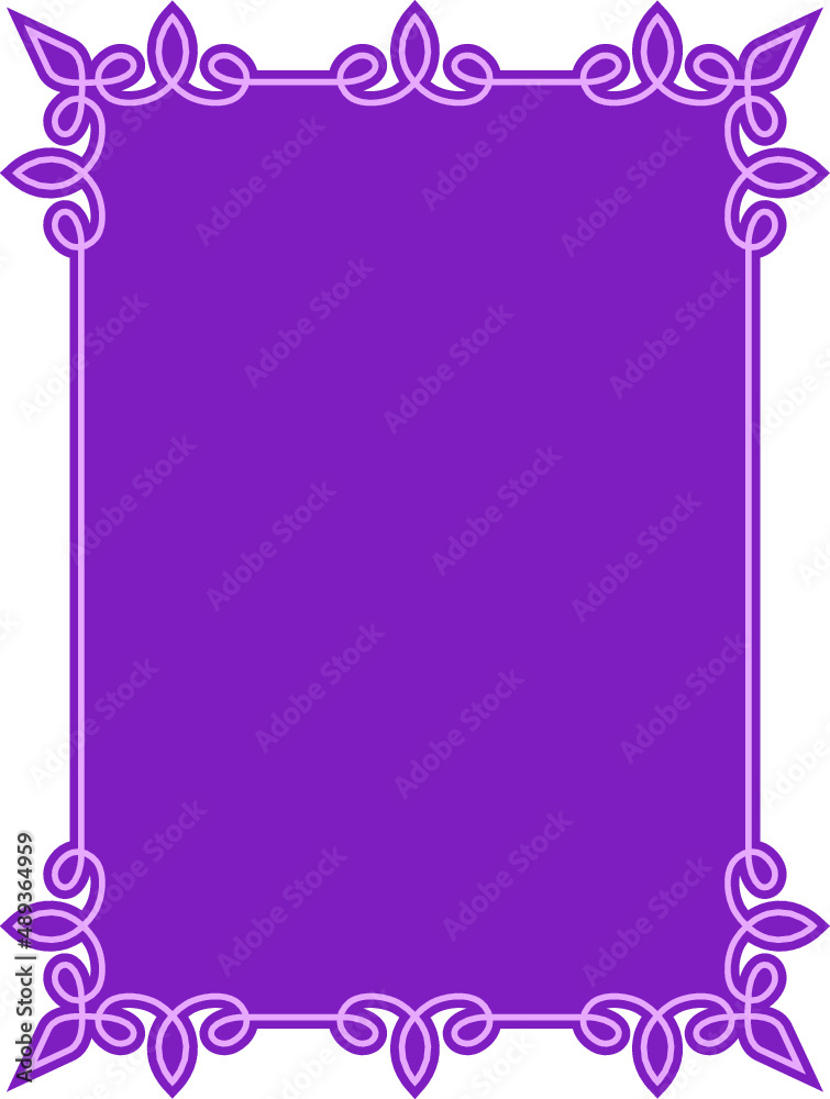 Vector purple pink border frame. Background or book page. Simple rectangular billboard, poster, card, plaque, signboard, sticker, or label Vector purple pink border frame. Background or book page. Simple rectangular billboard, poster, card, plaque, signboard, sticker, or label
