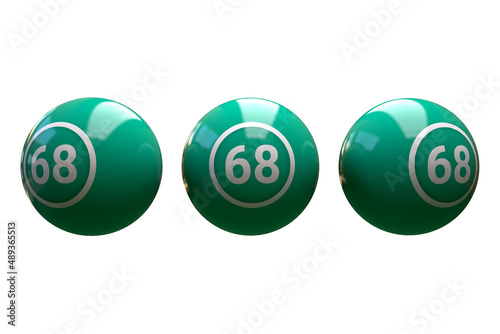 3d bingo ball 68