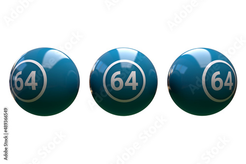 3d bingo ball number 64