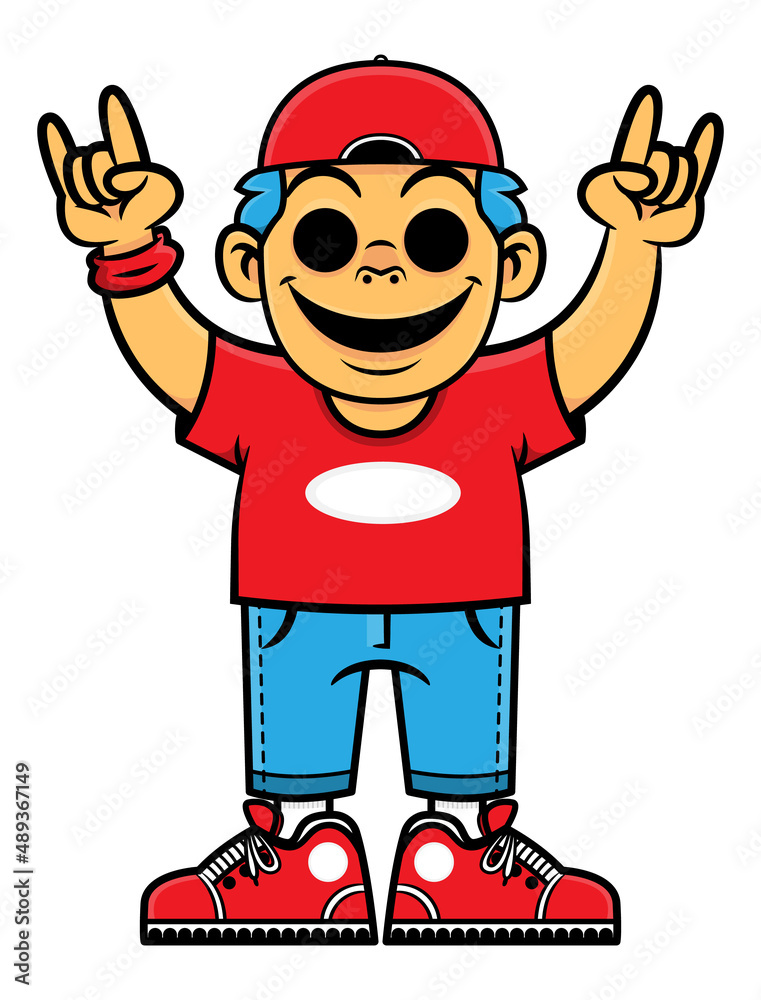 Cartoon illustration of Man making Cartoon illustration of Man making