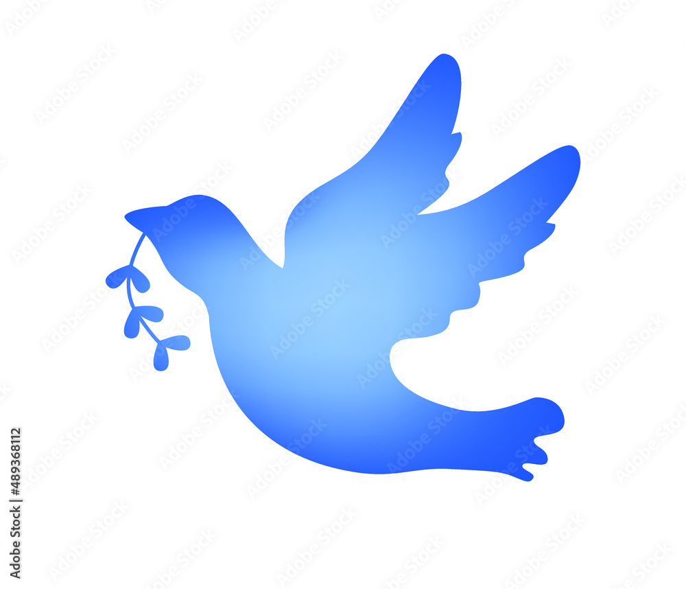A peace dove with an olive branch in its beak. A symbol of peace. A peace dove with an olive branch in its beak. A symbol of peace.