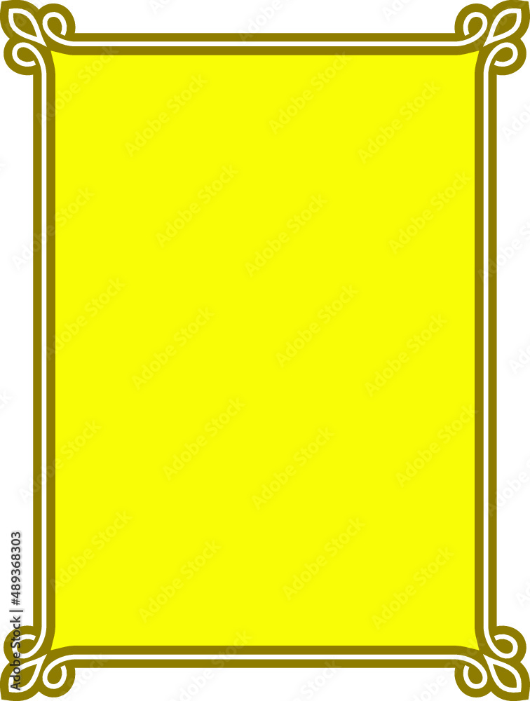 Vector border frame. Background or book page. Simple golden yellow rectangular billboard, poster, card, plaque, signboard, sticker, or label
Vector border frame. Background or book page. Simple golden yellow rectangular billboard, poster, card, plaque, signboard, sticker, or label