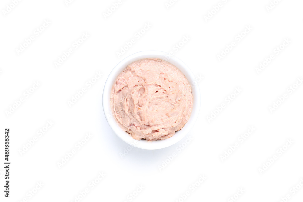 Bowl of pate isolated on white background Bowl of pate isolated on white background