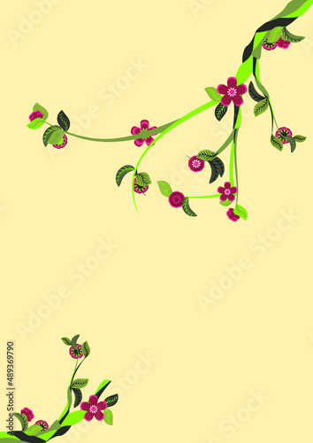 yellow background with flowers