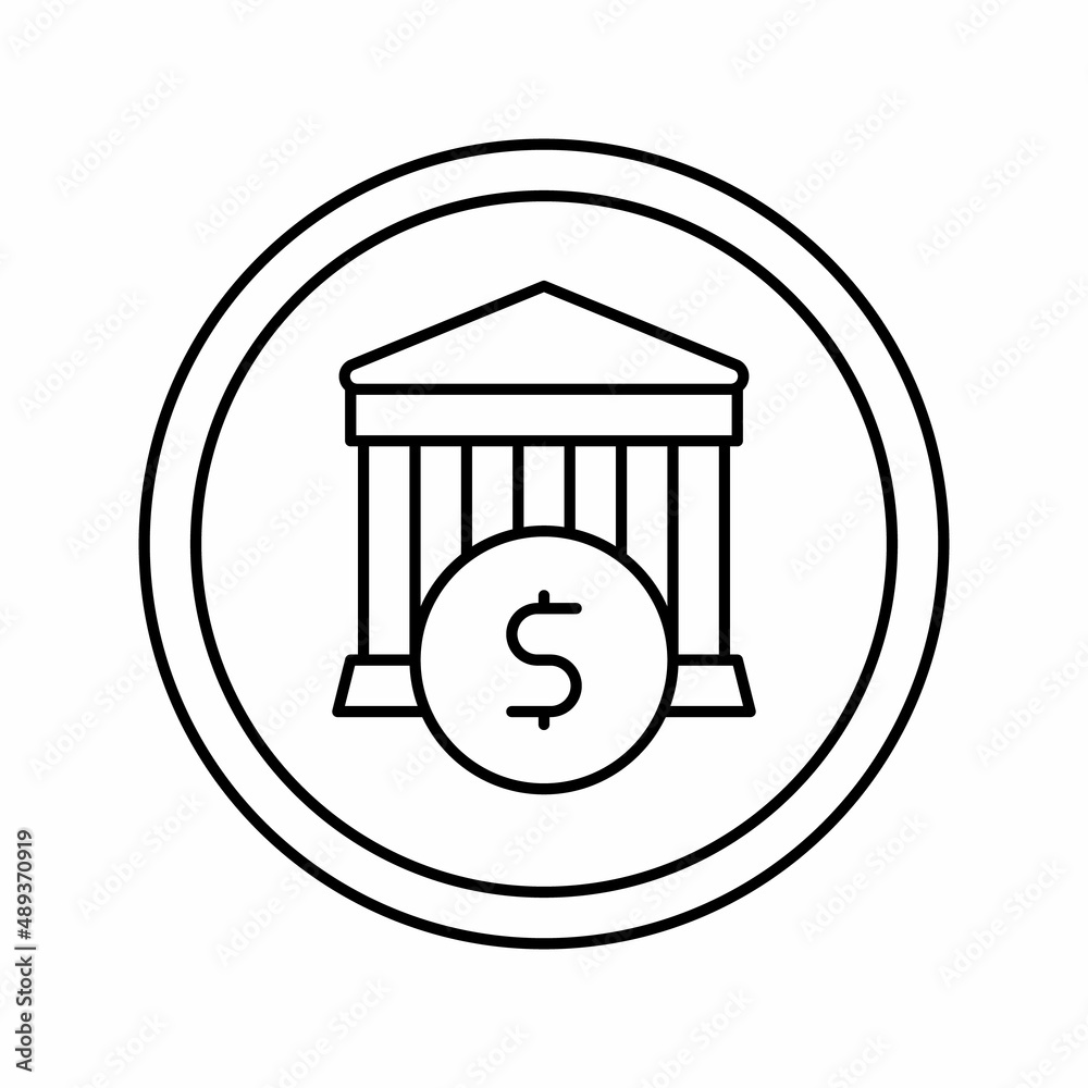 financial building bank sign line icon vector illustration financial building bank sign line icon vector illustration