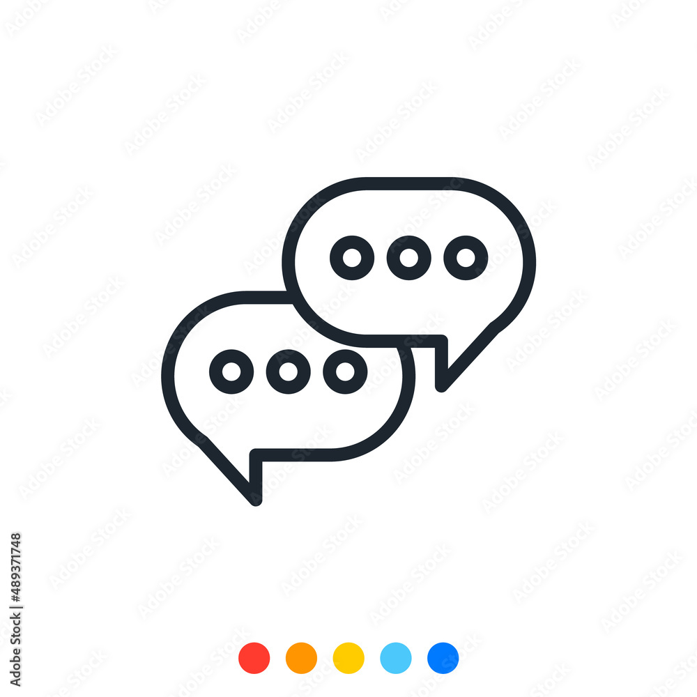 Naklejka premium Speech balloon icon, Communication icon, Vector and Illustration.
