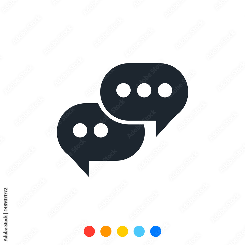 Speech balloon icon, Communication icon, Vector and Illustration. Speech balloon icon, Communication icon, Vector and Illustration.