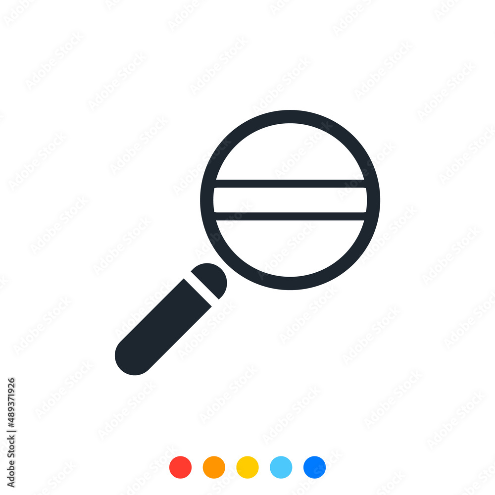 Magnifying glass icon, Search icon, Inspection icon. Magnifying glass icon, Search icon, Inspection icon.