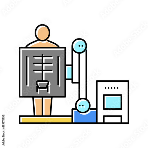 fluoroscopy radiology color icon vector illustration flat