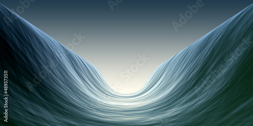 Tableau sur toile ureal concave ocean surface with horizon