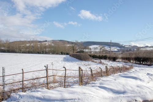 Snow covered land and fence. © Jenn's Photography 