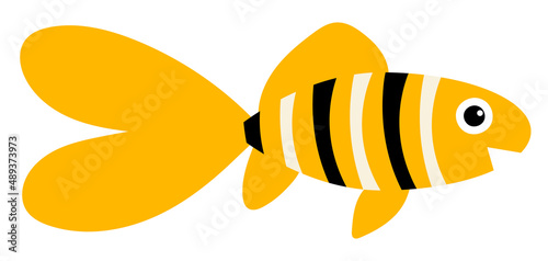 swimming fish flat design on white background, isolated vector