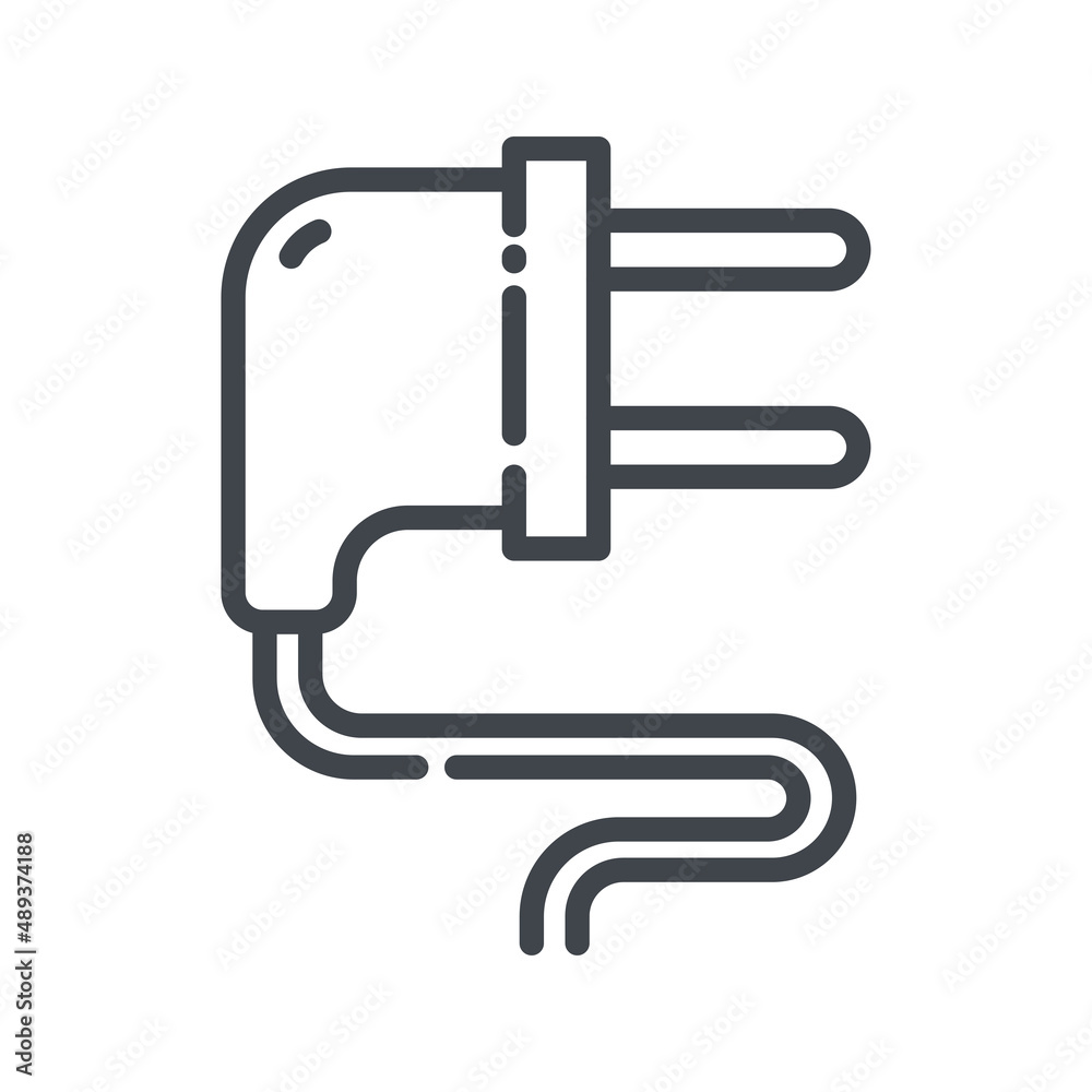 Plug line icon isolated on white transparent background. Plug line icon isolated on white transparent background.