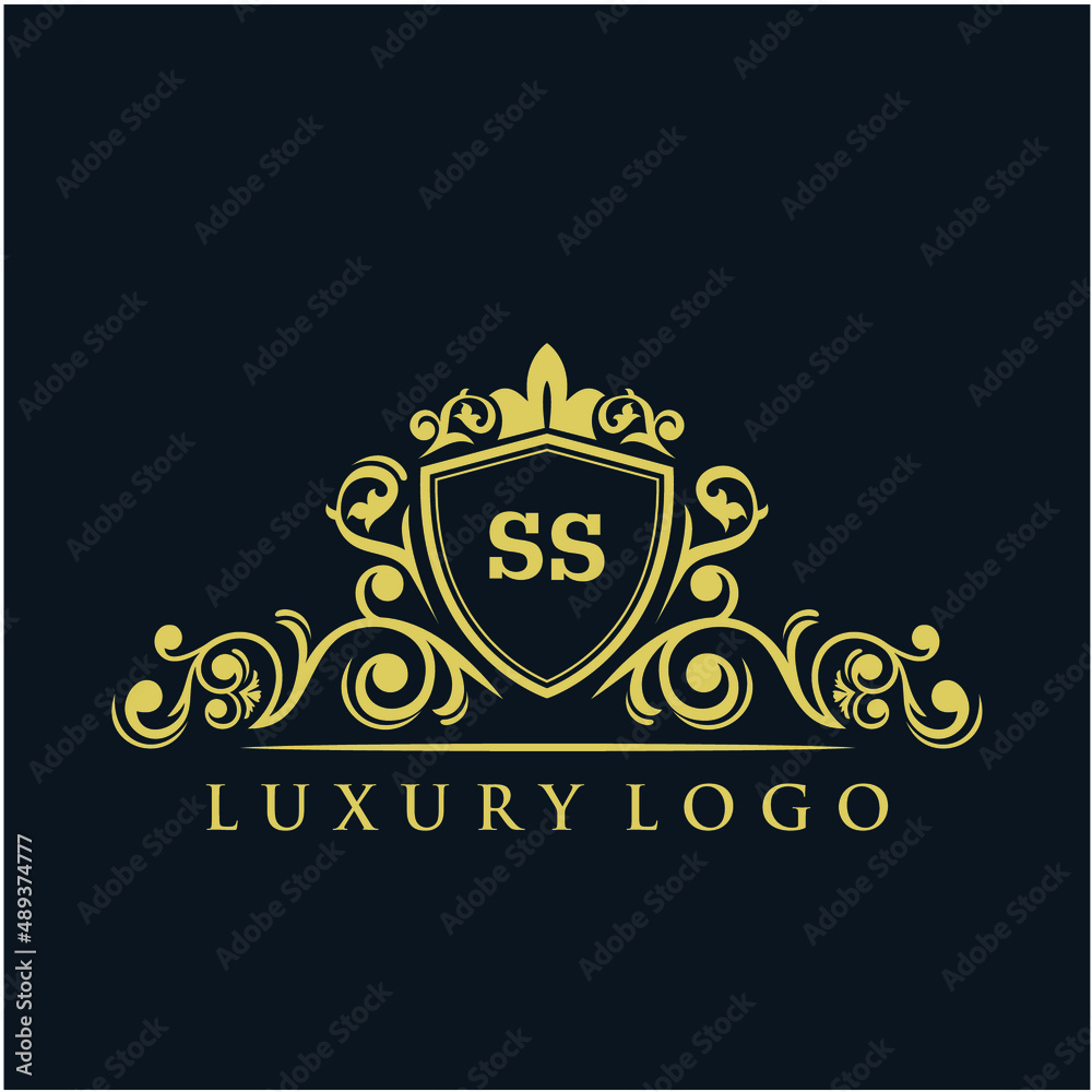 Letter Initial SS with Royal Template. luxury gold vector logo design ...