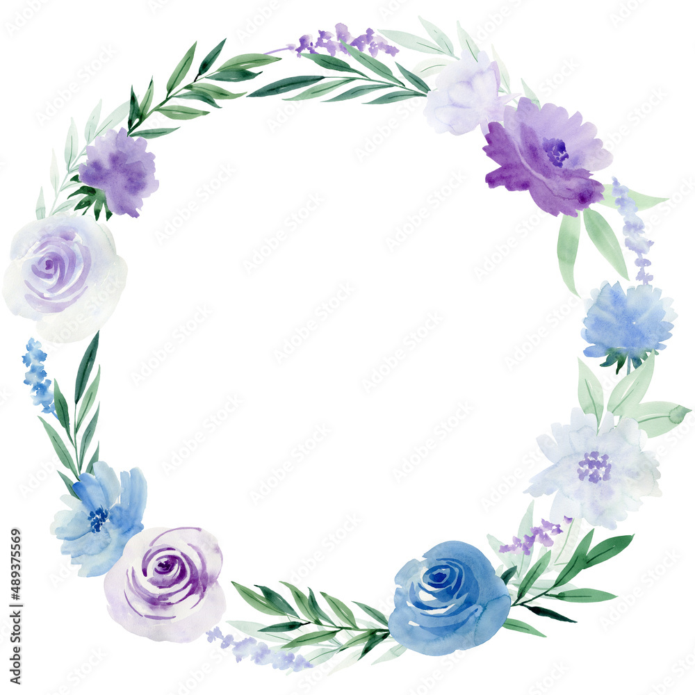 Frame with bright flowers.