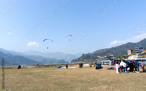 фотографія paragliding in Pokhara, adventure, beautiful nat