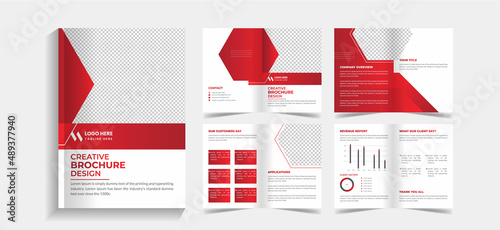 Corporate 8 pages business brochure design template. 8 pages business company profile