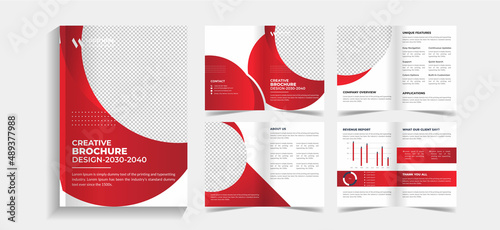 Corporate 8 pages business brochure design template. 8 pages business company profile