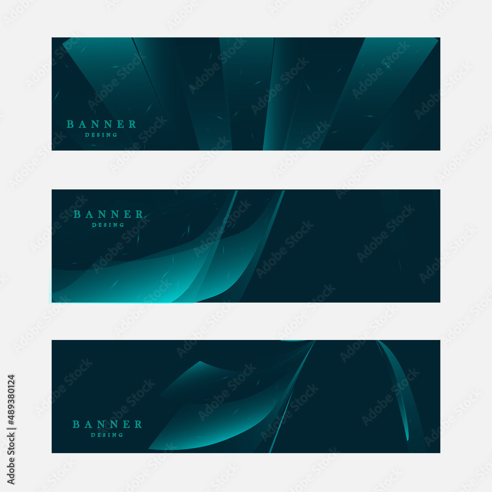Fototapeta premium Set of blue futuristic banner design