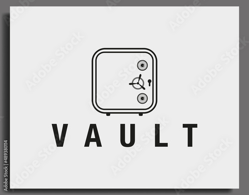 safe vault simple logo vector design template