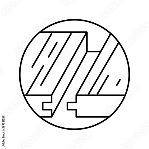 laminate flooring installation line icon vector illustration