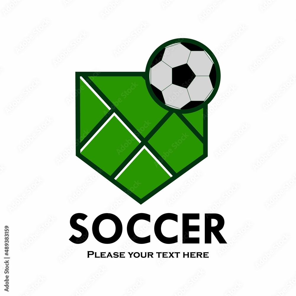 Obraz premium Shield soccer logo template illustration