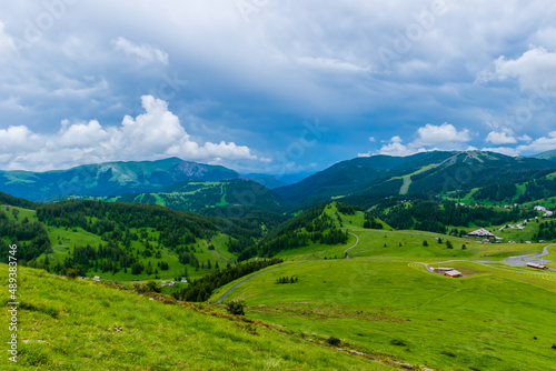 A picturesque landscape view of the French Alps mountains on a cloudy summer day (Valberg, Alpes-Maritimes, France) © k.dei