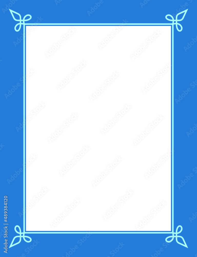 Vector border frame. Blue background or book page. Simple rectangular billboard, poster, card, plaque, signboard, sticker, or label
Vector border frame. Blue background or book page. Simple rectangular billboard, poster, card, plaque, signboard, sticker, or label
