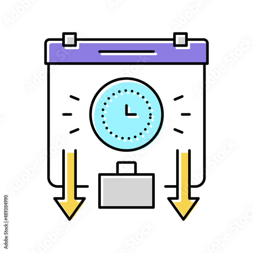 travel or work schedule color icon vector illustration