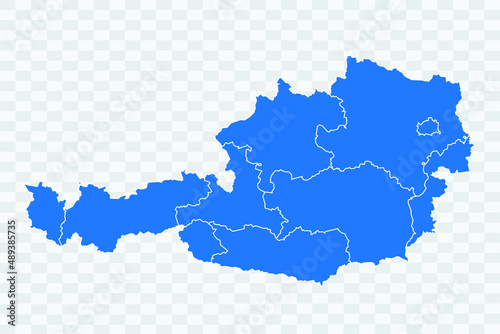 Austria Map blue Color on Backgound png