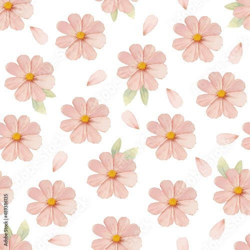 Seamless pattern with flowers. Vector imitation of watercolor  hand drawing. Elegant floral background for packaging  fabric  wallpaper