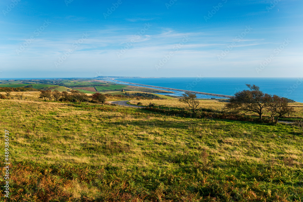The view from Abbotsbury Hill in Dorset The view from Abbotsbury Hill in Dorset