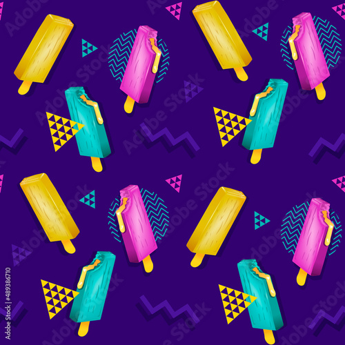 Mexican Paletas ice cream seamless pattern