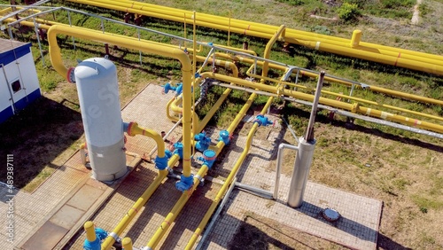 Gas processing station. Underground gas storage. Gas purification plant.