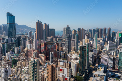 Top view of Hong Kong city