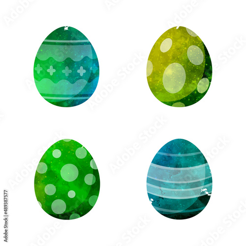Easter eggs green icons. Happy Easter holiday. Vector Illustration
