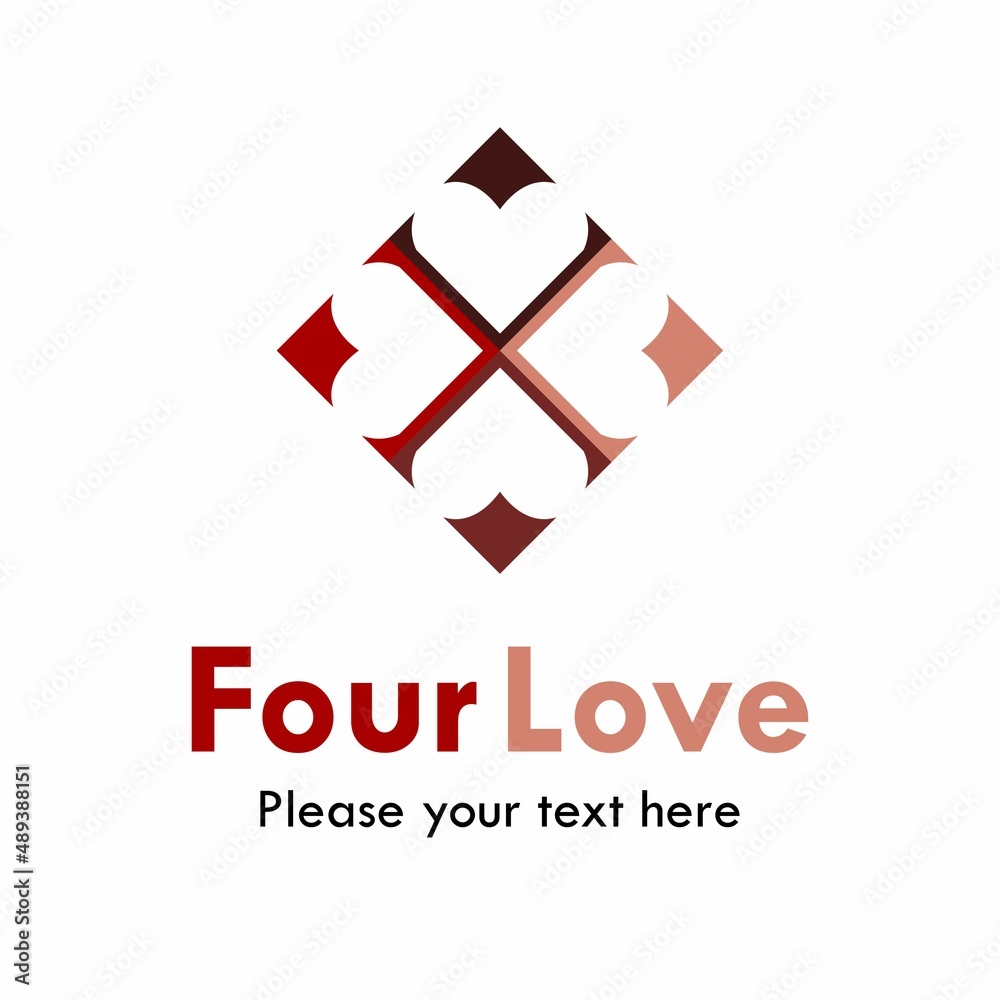 Obraz premium Four love logo template illustration
