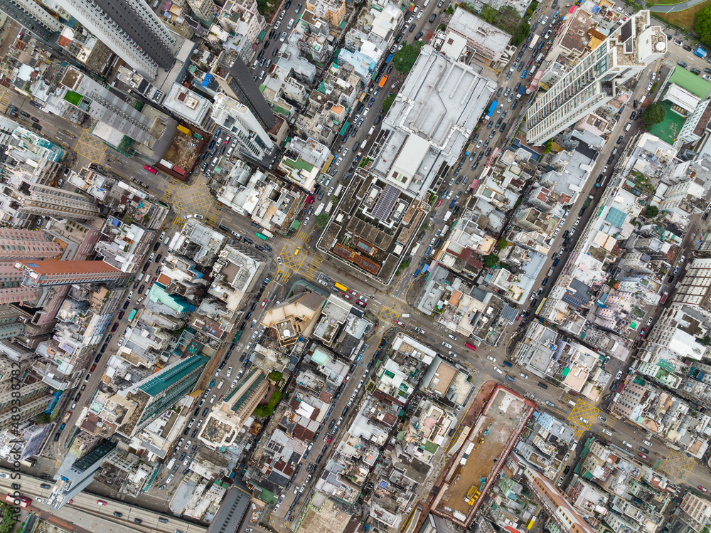 Top down view of Hong Kong Kowloon city