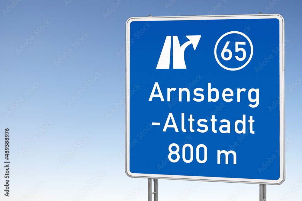 Ausfahrt Arnsberg, Altstadt, Autobahn A46 Ausfahrt Arnsberg, Altstadt, Autobahn A46