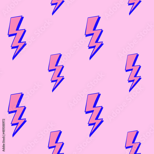 handrawn lightning seamless pattern free vector