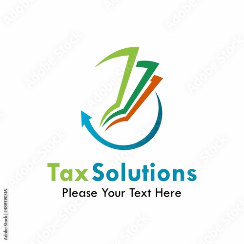 Tax solutions logo template illustration