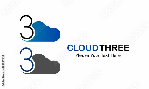 Cloud three logo template illustration